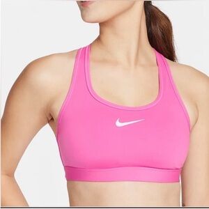 Nike Swoosh Women’s Large Med Support Padded Racerback Sports Bra Playful Pink
